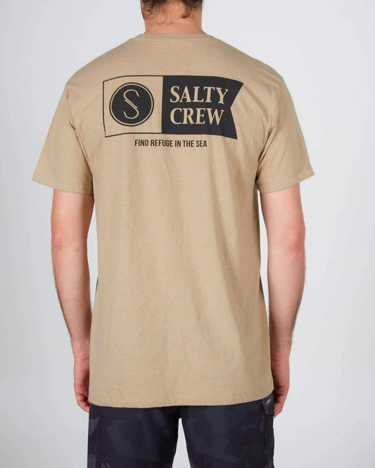 Salty crew T-SHIRTS S/S Alpha S/S Tee - Khaki Heather in Khaki Heather