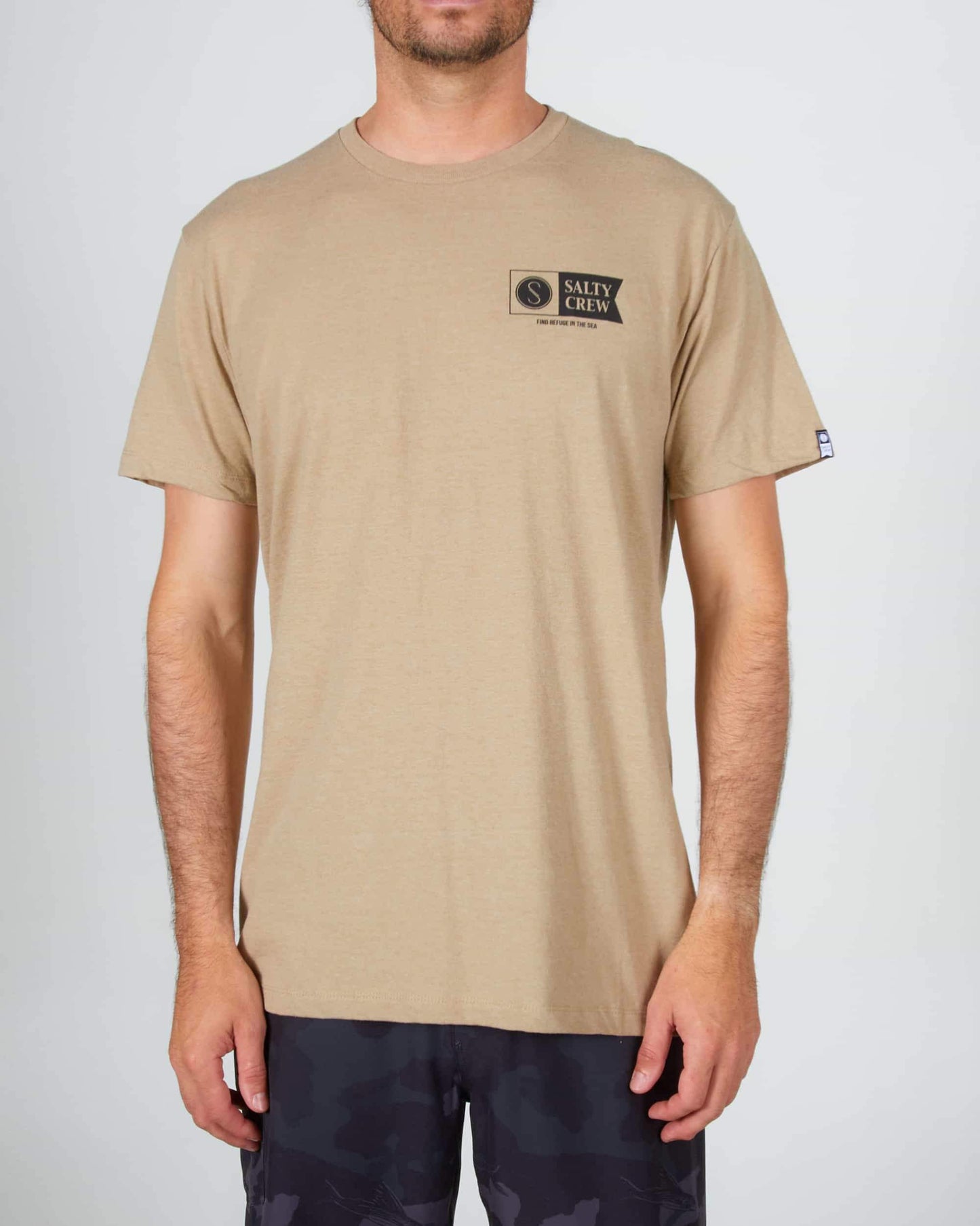 Salty crew T-SHIRTS S/S Alpha S/S Tee - Khaki Heather in Khaki Heather