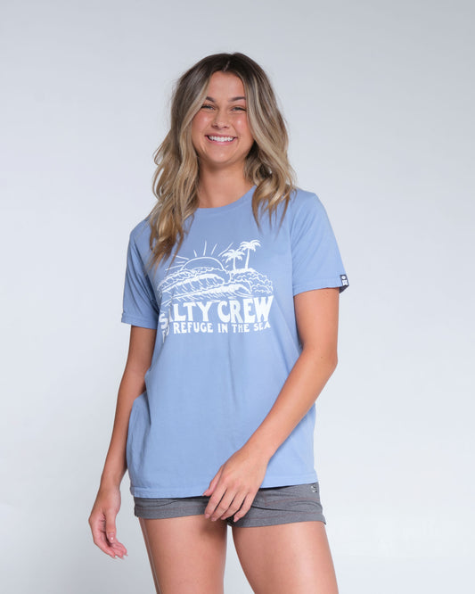 Salty crew T-SHIRTS S/S SHOREBREAK BOYFRIEND TEE - Marine Blue in Marine Blue