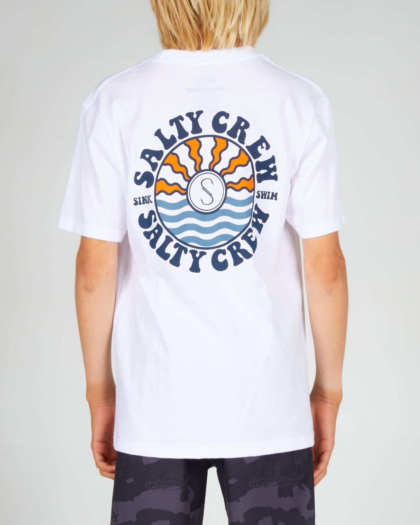 Salty crew T-SHIRTS S/S SUN WAVES BOYS S/S TEE - White in White