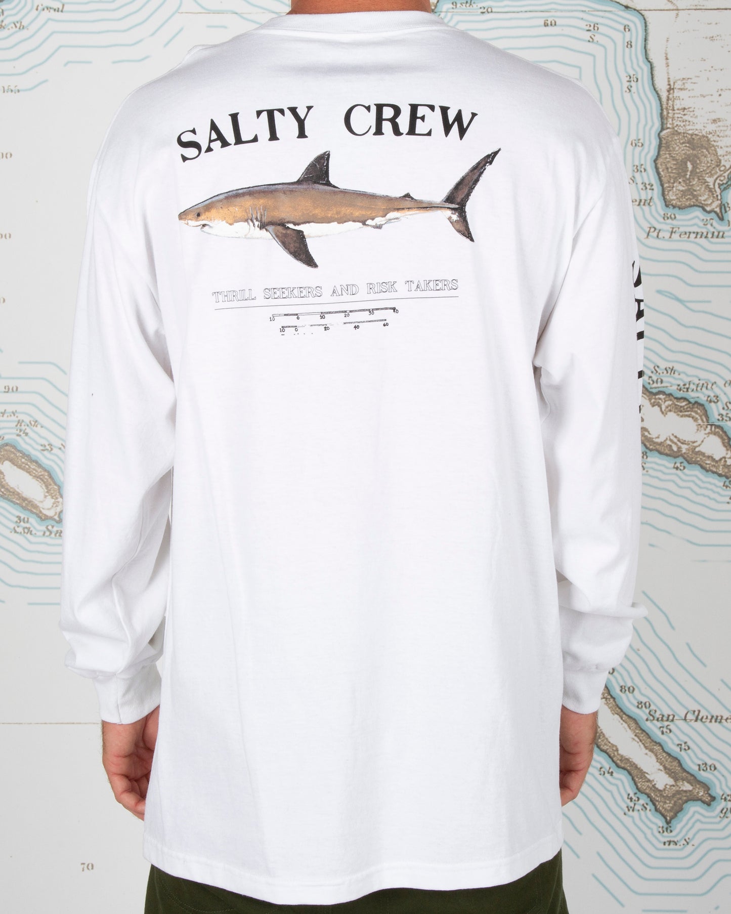 Salty crew Men's Sun Protection Bruce L/S Rashguard in White