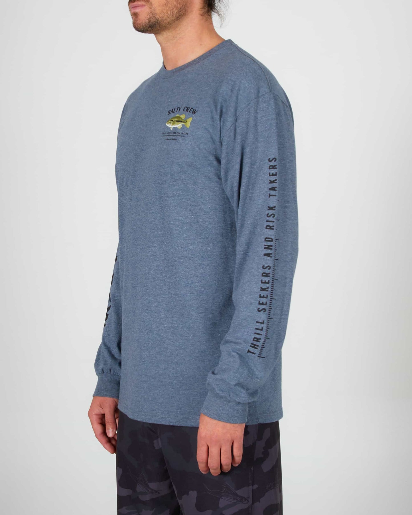 Salty crew T-SHIRTS L/S Bigmouth L/S Tee - Athletic Heather in Athletic Heather