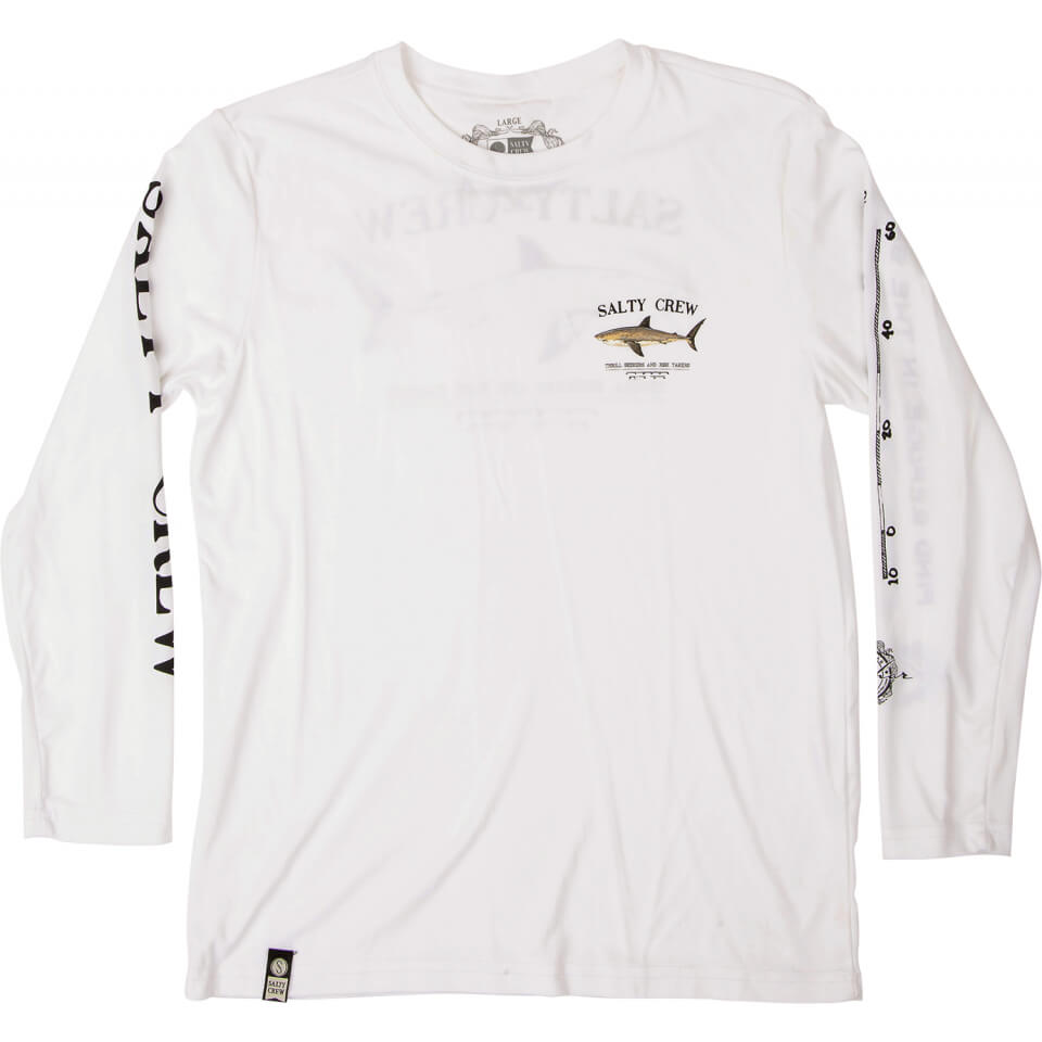 Salty crew Men's Sun Protection Bruce L/S Rashguard in White