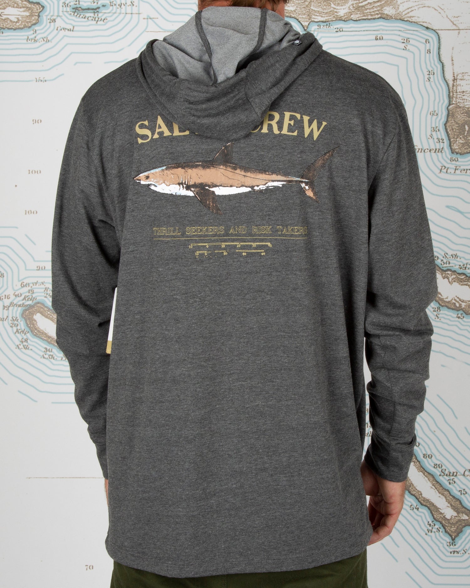 Salty Crew TECH TEES Bruce Hood Charcoal Tech Tee in Charcoal