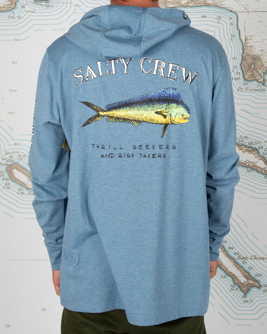 Salty Crew TECH TEES El Dorado Hood Harbor Blue Tech Tee in Harbor Blue