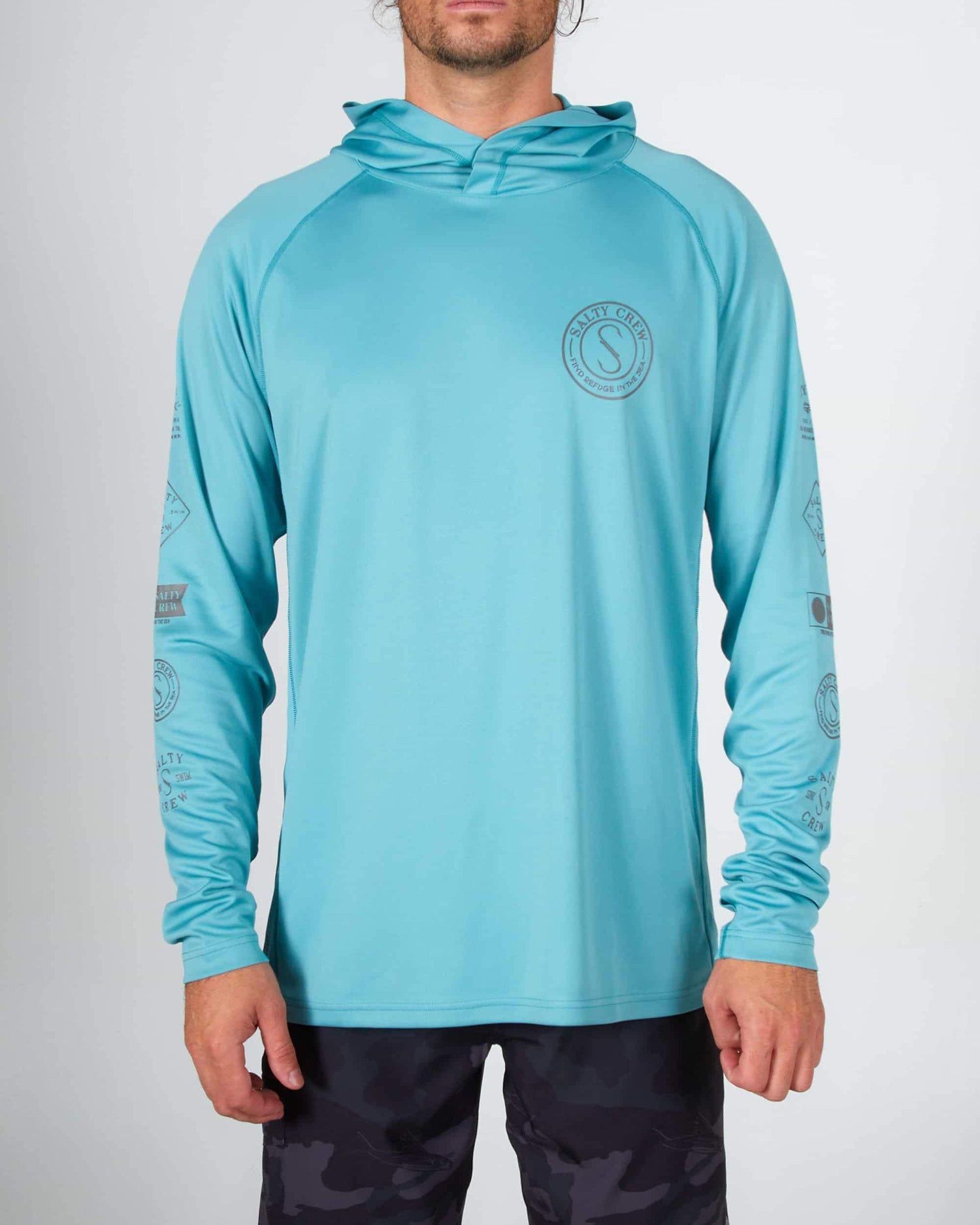 Salty crew SUN PROTECTION PALOMAR 2 PINNACLE UV HOOD - DARK AQUA in DARK AQUA