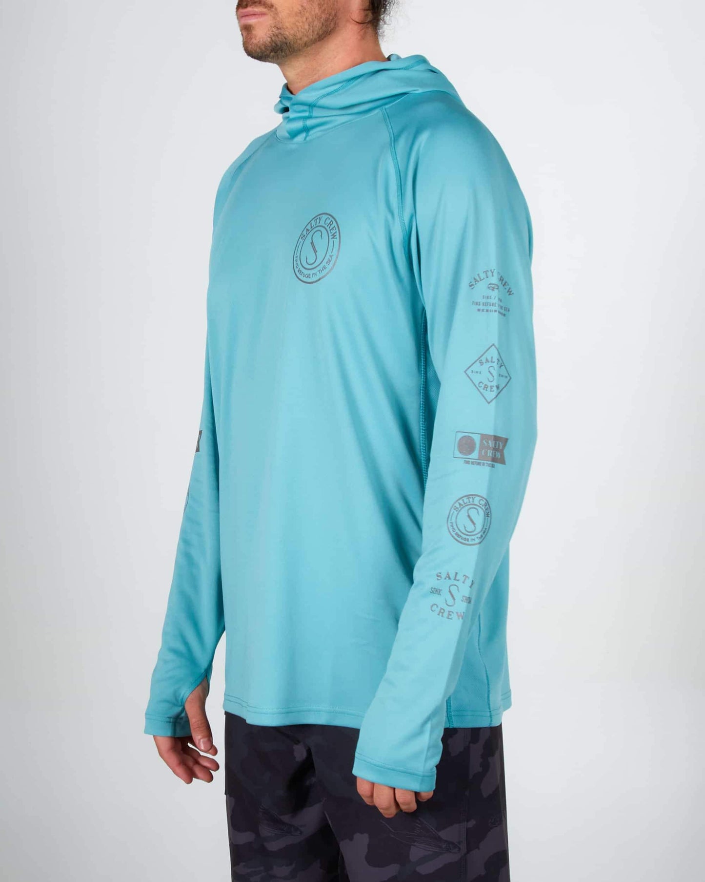 Salty crew SUN PROTECTION PALOMAR 2 PINNACLE UV HOOD - DARK AQUA in DARK AQUA