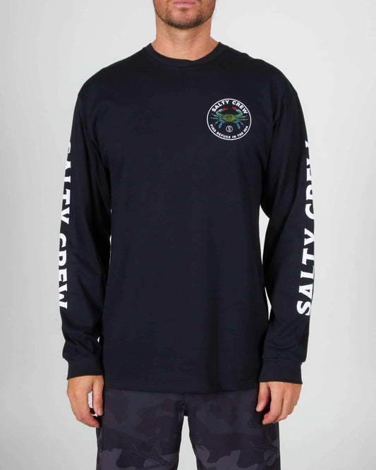 Salty crew T-SHIRTS L/S BLUE CRABBER PREMIUM L/S TEE - BLACK in BLACK