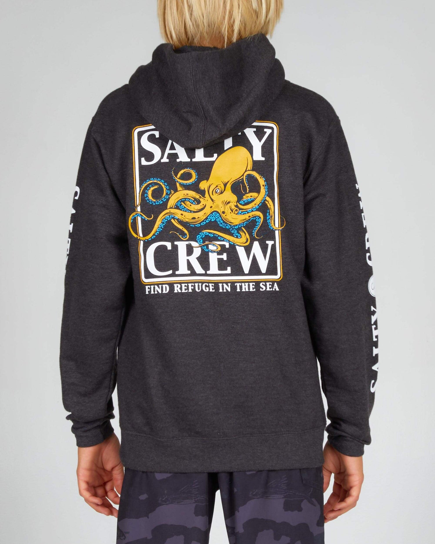 Salty crew FLEECE INK SLINGER BOYS FLEECE - CHARCOAL HEATHER in CHARCOAL HEATHER