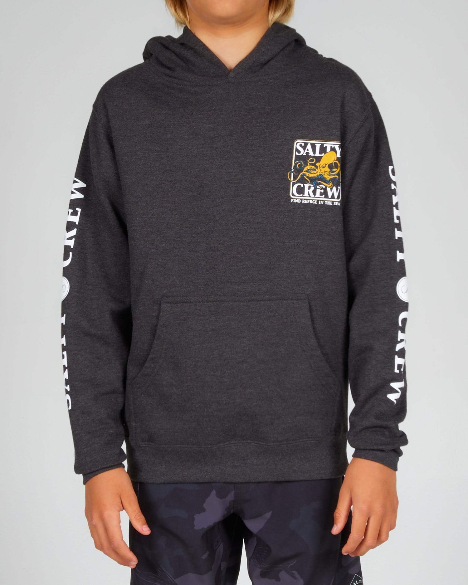 Salty crew FLEECE INK SLINGER BOYS FLEECE - CHARCOAL HEATHER in CHARCOAL HEATHER