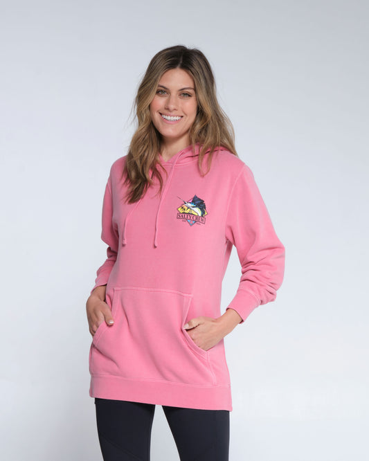 Salty crew FLEECE GO SAILIN BOYFRIEND HOODY - Deep Pink in Deep Pink