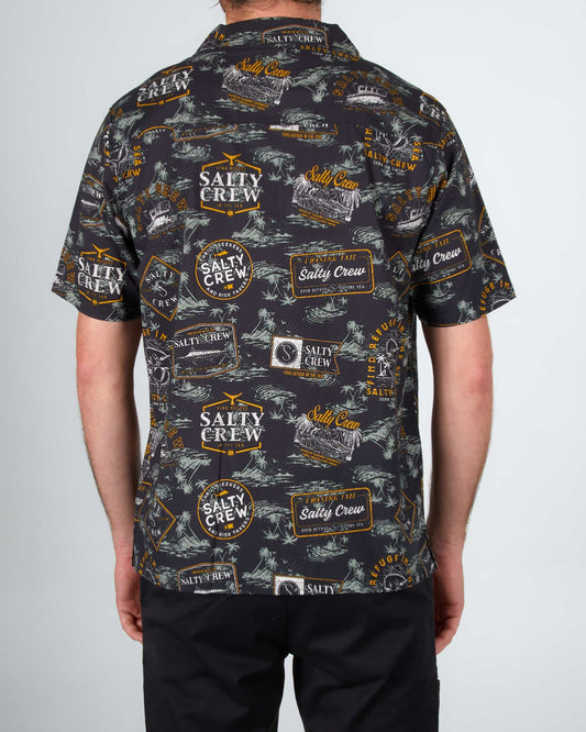 Salty crew WOVEN SHIRTS BEACH CLUB S/S WOVEN - Black in Black