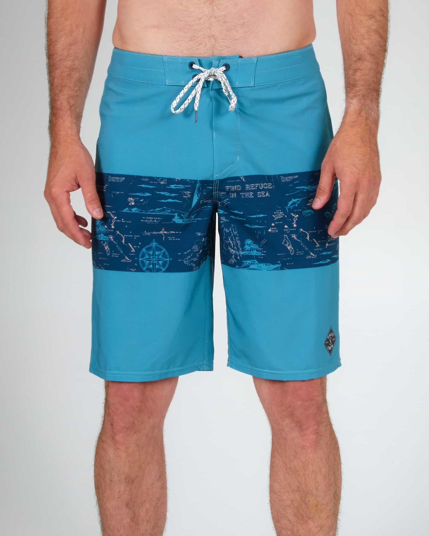 Salty crew BOARDSHORTS TOPWATER BOARDSHORT - NAVY/AQUA in NAVY/AQUA