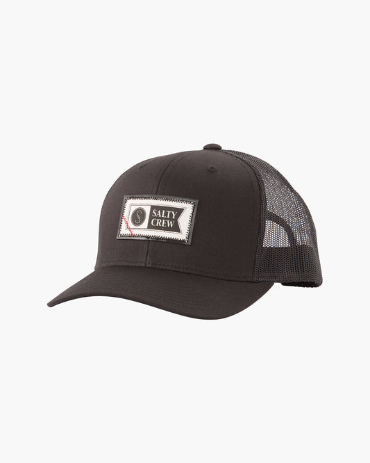 Front of Topstitch Black Retro Trucker